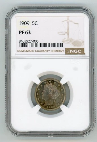 1909 LIBERTY HEAD NICKEL 5C PR 63 NGC