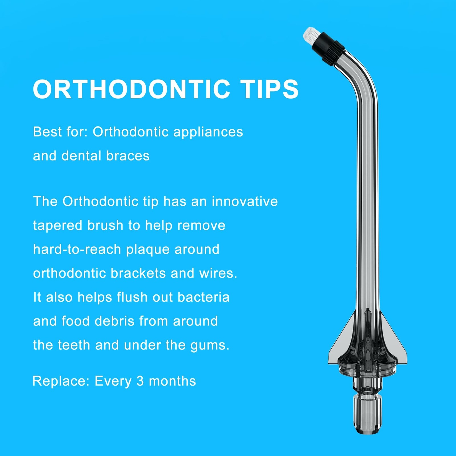 Replacement Tips for COSLUS Water Dental Flosser, 4 Orthodontic Replacement H...