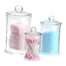 MDLUU Glass Canisters, Apothecary Jars with Airtight Lids, Bathroom Vanity