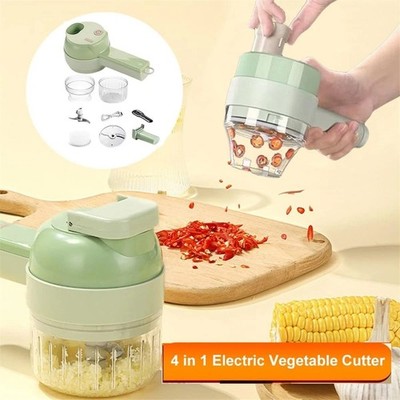 Handheld Electric Vegetable Cutter 4-in-1 Food Chopper for Garlic Ginger Meat