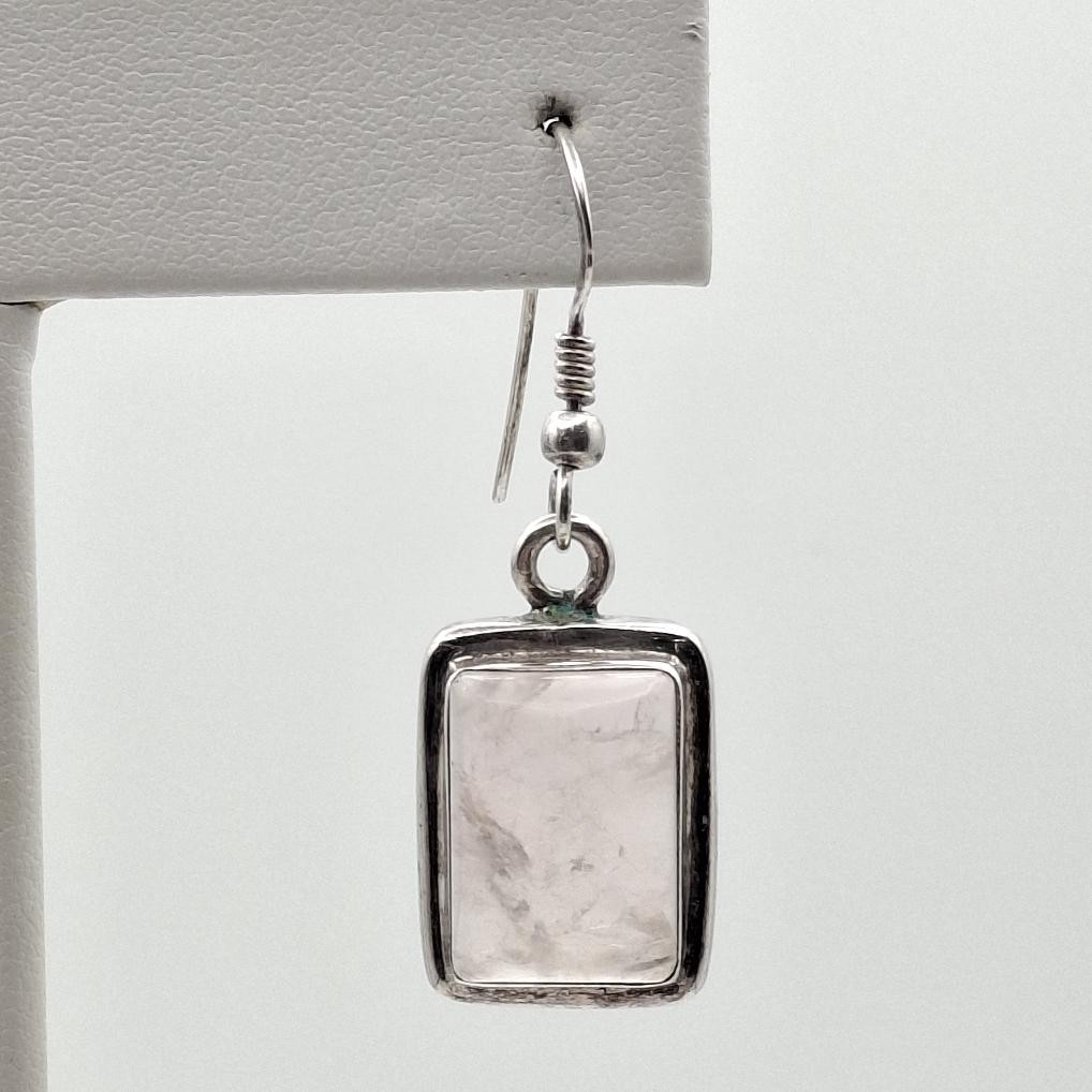 Signed SJ 925 Sterling Silver Rectangular Cabocho… - image 2