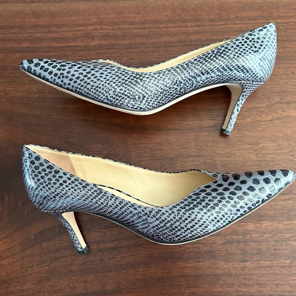 Zapatos de salón M. Gemi The Esatto piel de serpiente pitón negro gris talla EU 36 1/2 EE. UU. 6 1/2 Foto 4 de 4