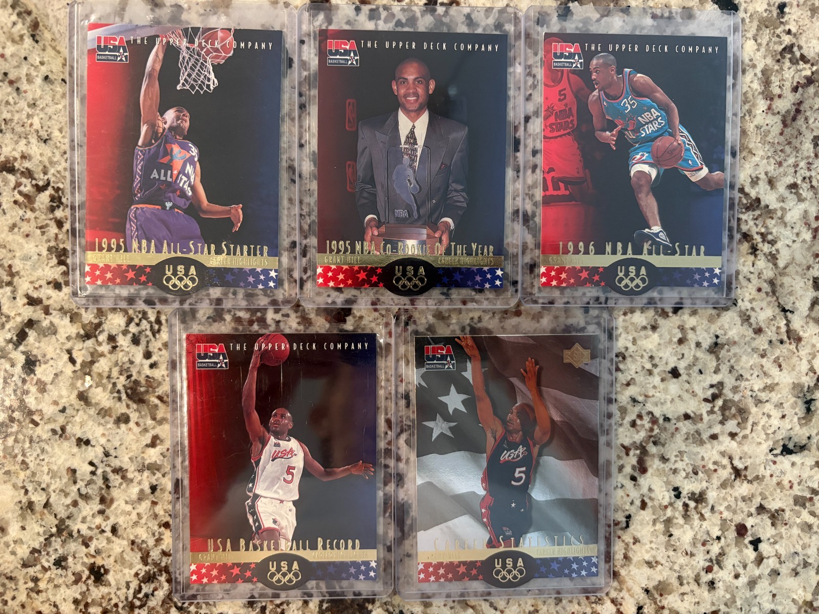 1996 Upper Deck Team USA Basketball Grant Hill GH1-GH5