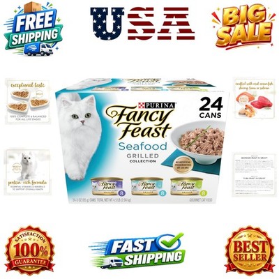 Purina Grilled Wet Cat Food Seafood Collection in Wet Cat Food Variety Pack -...