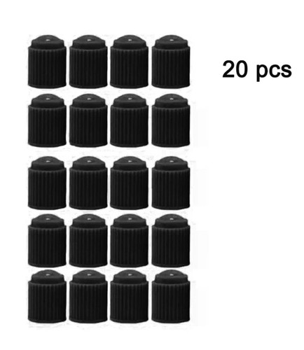 20PCS Black Plastic Tire Valve Caps with O-Ring for Car & Bike Dust Protection - Picture 8 of 10