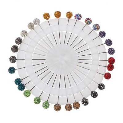 30x/Set Jewelry Pins Muslim Hijab Safety Pins Ball Brooches Straight for Head Pi