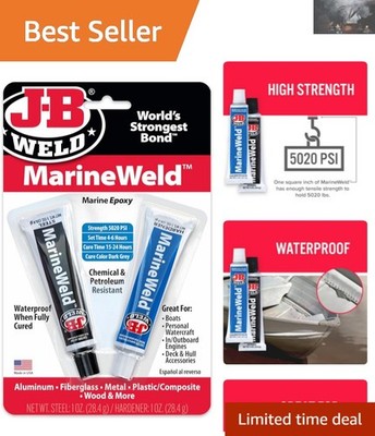 Versatile MarineWeld Epoxy Resin - 2 oz for Aluminum, Wood & Composite Repairs
