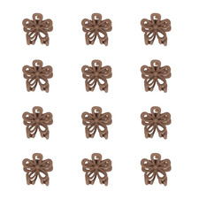 12 Pcs Mini Brown Flower Hair Clips for Women Girls Cute Small Hair Barrettes Ti