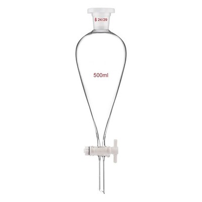 QWORK 500ml Scheidetrichter Glas Labortrichter Absperrhahn Borosilikat