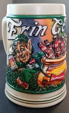 1992 Budweiser "Erin Go Bud" St. Patrick's Day Collectible Beer Stein.