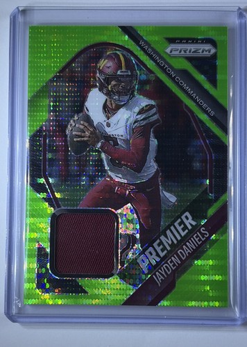 2025 Panini Prizm - Premier Jerseys Jayden Daniels #PJY-JDA Neon Green Pulsar...