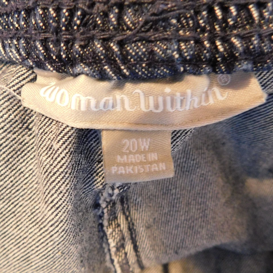 Pantalones de mezclilla WOMAN WITHIN cintura elástica azul bolsillos para mujer 20W Foto 3 de 4