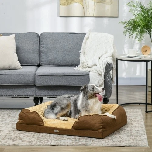 PawHut Calming Dog Bed Medium Pet Mattress w/ Removable Washable Cover Anti-Slip