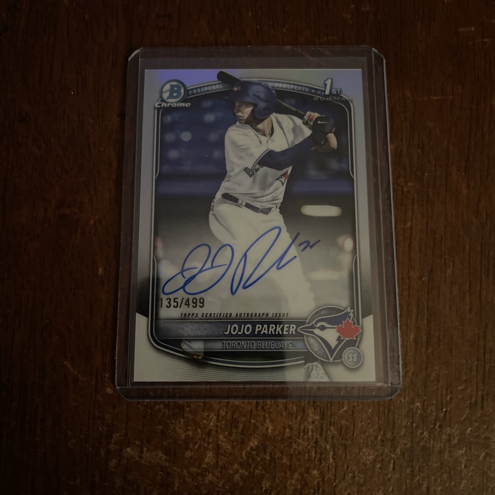 2025 Bowman Draft JoJo Parker Chrome Auto Refractor 1st Prospect #/499 Blue Jays