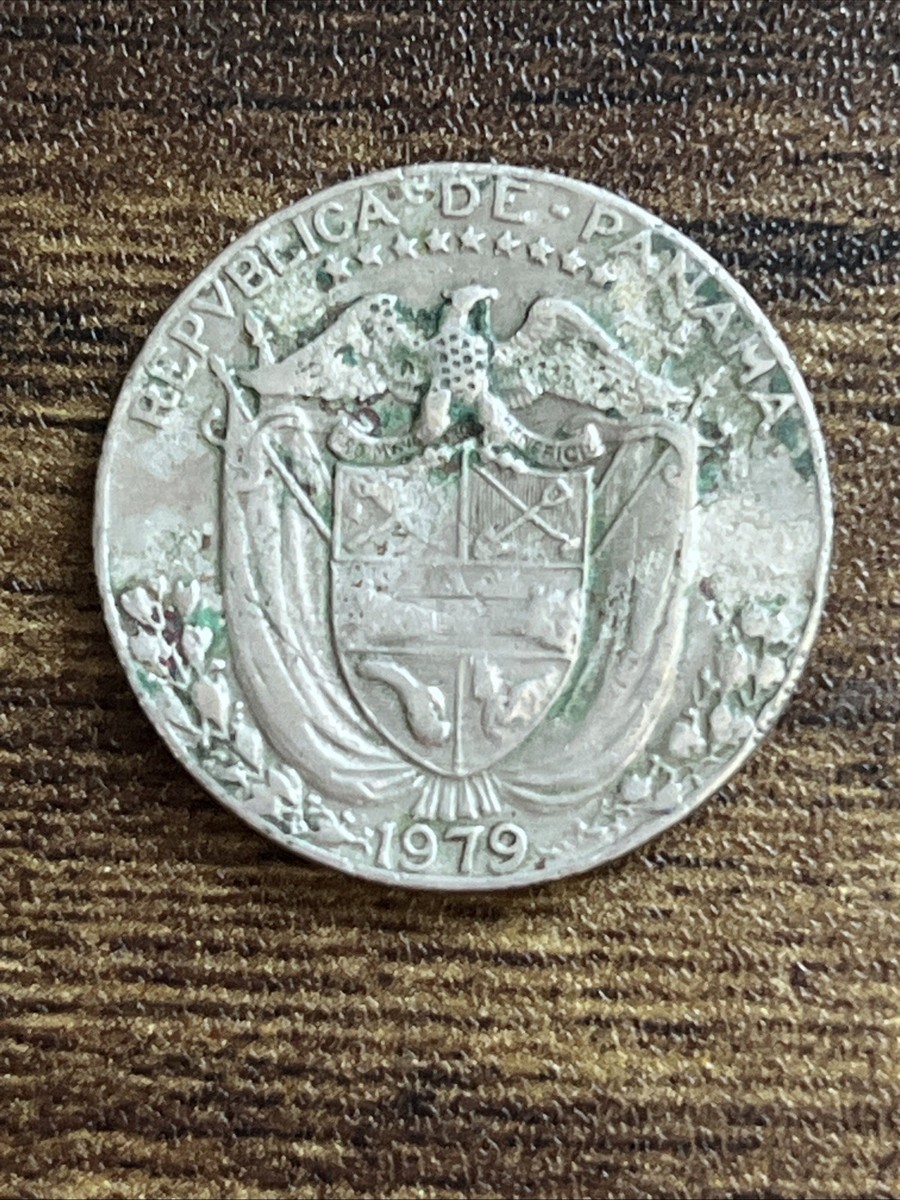 1979 Panama Vn Cvarto 1/4 de Balboa Rare Beautiful Actual Coin