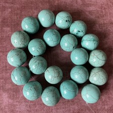 Filo di perline grandi rotonde Howlite turchese 20 mm creazione gioielli chiaro