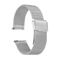 316L Stainless Steel Mesh Watch Band 20mm Quick Release Adjust Strap Silver 