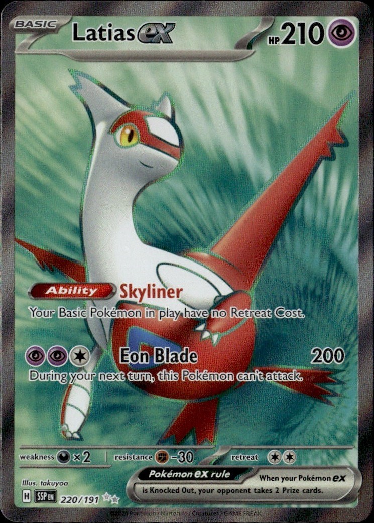 220 191 pokemon card Archaludon ex 241/191 SIR CGC 10 Gem Mint Surging Sparks your opponent takes 2 Prize cards. Latias ex 2024 Scarlet &