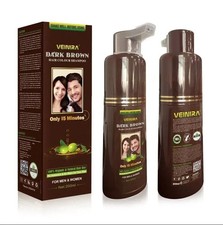 Veinira Black Hair Dye Shampoo Man Womens Dark Brown colour Ladies Natural Beard