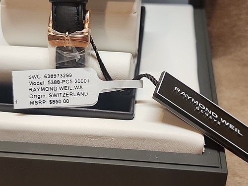 Raymond Weil Toccata 34mm Schwarz Leder Roségold Damenuhr - 5388-PC5-20001 - Bild 10 von 12