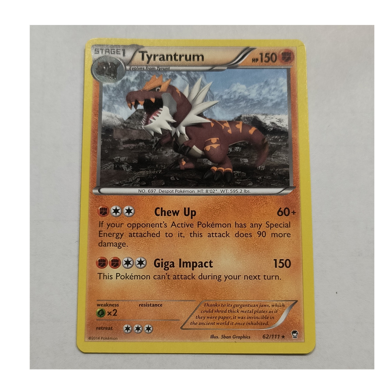 Pokémon Tyrantrum 62/111 XY Furious Fists Regular Rare 150HP Eng Stage 1 (45)