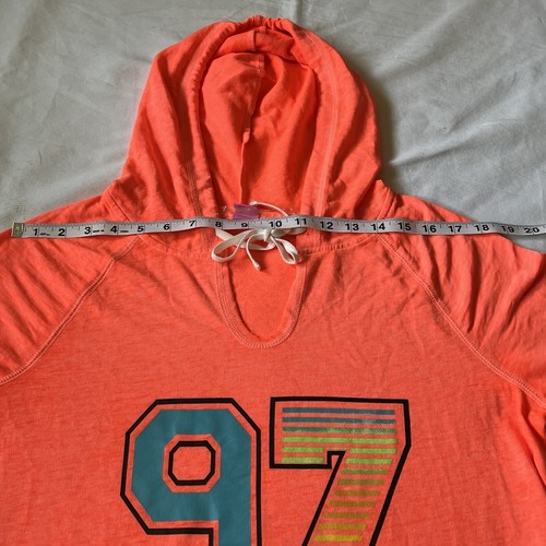 Hard Candy Neon Orange Beach Pullover Hoodie Women's Size Junior L 11-13 - Picture 3 of 10
