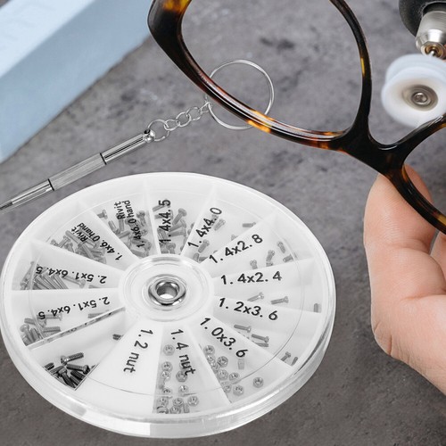 Screw Box Tool Screwdriver for Glasses Eyeglass Repair Kit Travel Screws with - Picture 10 of 12