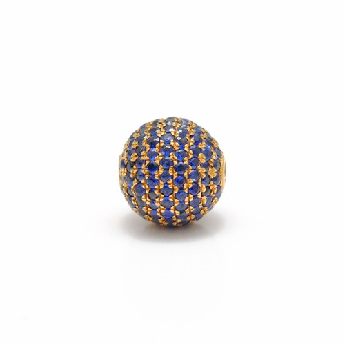 Blue Sapphire 14k Gold Spacer Ball Beads | Finding Charm Jewelry Supplies 8mm - Picture 5 of 9