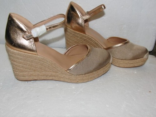Naturalizer Bianca Keilabsatz Schuhe Gold Leder Obermaterial & Stoff geschlossen Top 8,5 NEU - Bild 12 von 17