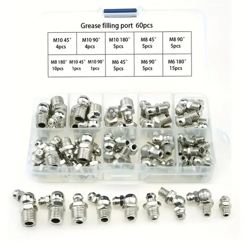 Grease Gun Coupler Double Handle High Pressure Qk Release Lock W/ 60 Pc MM Zerks - Picture 9 of 11