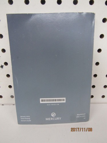 2003 Mercury Mountaineer Owners Manual (book only) FREE SHIPPING - Picture 2 of 2