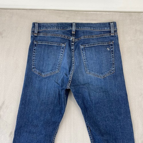 Rag & Bone Jeans Men 30x33 Dukes Blue Fit 2 Button Fly Made in USA Designer - Picture 12 of 15