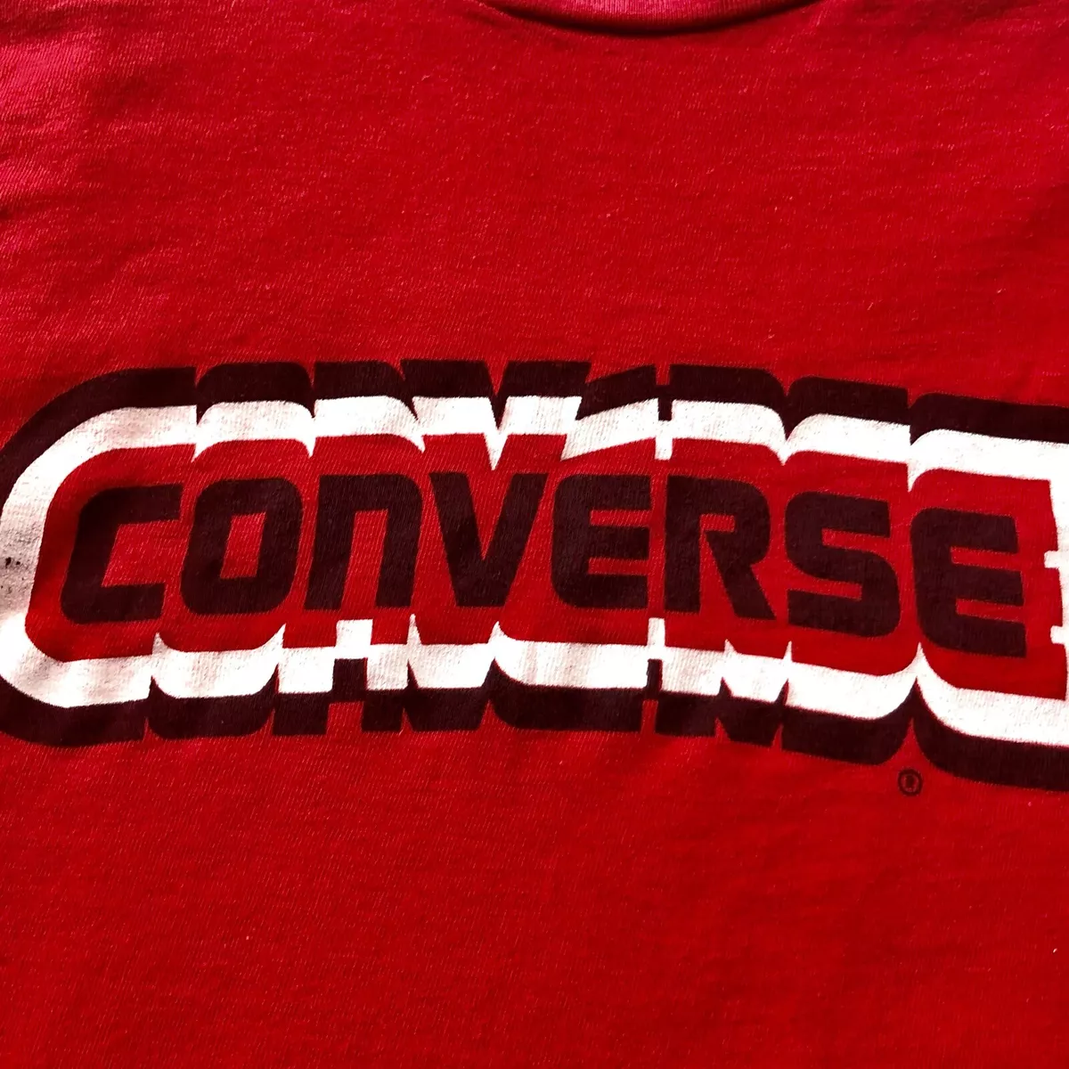 Red converse t shirt sales