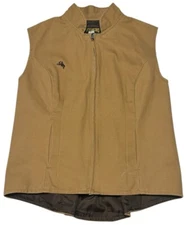 Wyoming Traders Canvas Vest Jacket Womans Sz A Western Horse Bronco Logo Country