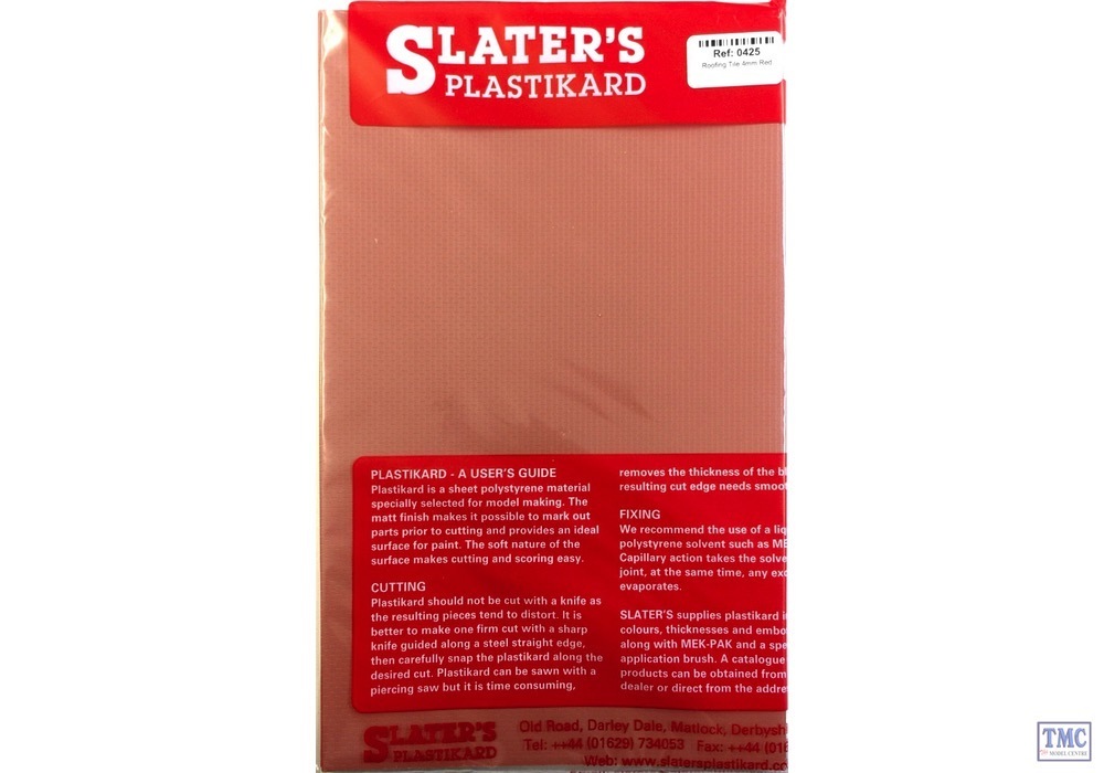 0425 Slaters 4mm Roofing Tile Red 300mm x 174mm Plastikard