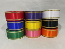 2 Meter oder volle Rolle 25mm 38mm Satin Stra&szlig;enbahnlinien Gold Metallic Streifen Band Stra&szlig;enbahn