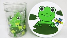 The Bon-Ton Child's 5" Lidded Frog Bowl and Matching Tumbler.