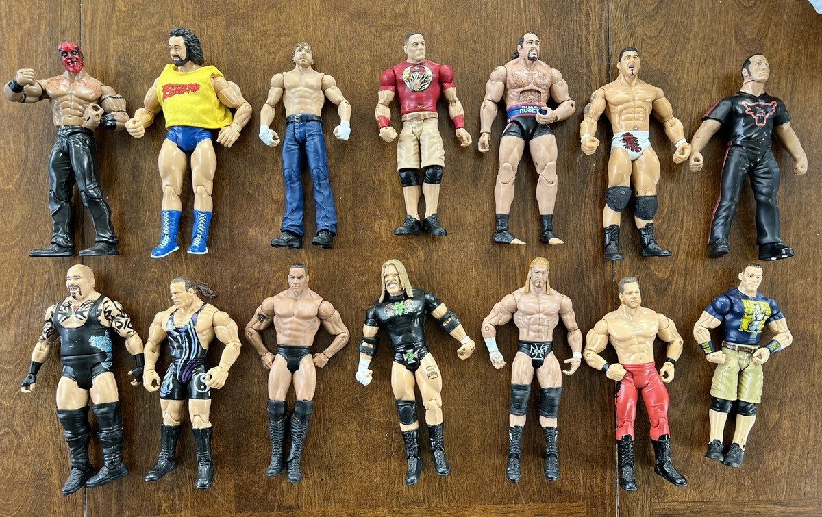 WWE フィギュア 14体セット 中古 lot of 14 WWE WWF wrestling figures Jakks Pacific, Mattel 1999
