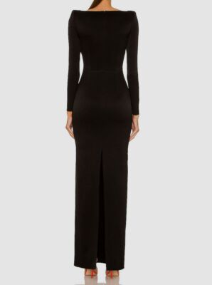audrey hepburn black lace dress ANASTASIA MAXI DRESS Black XXS