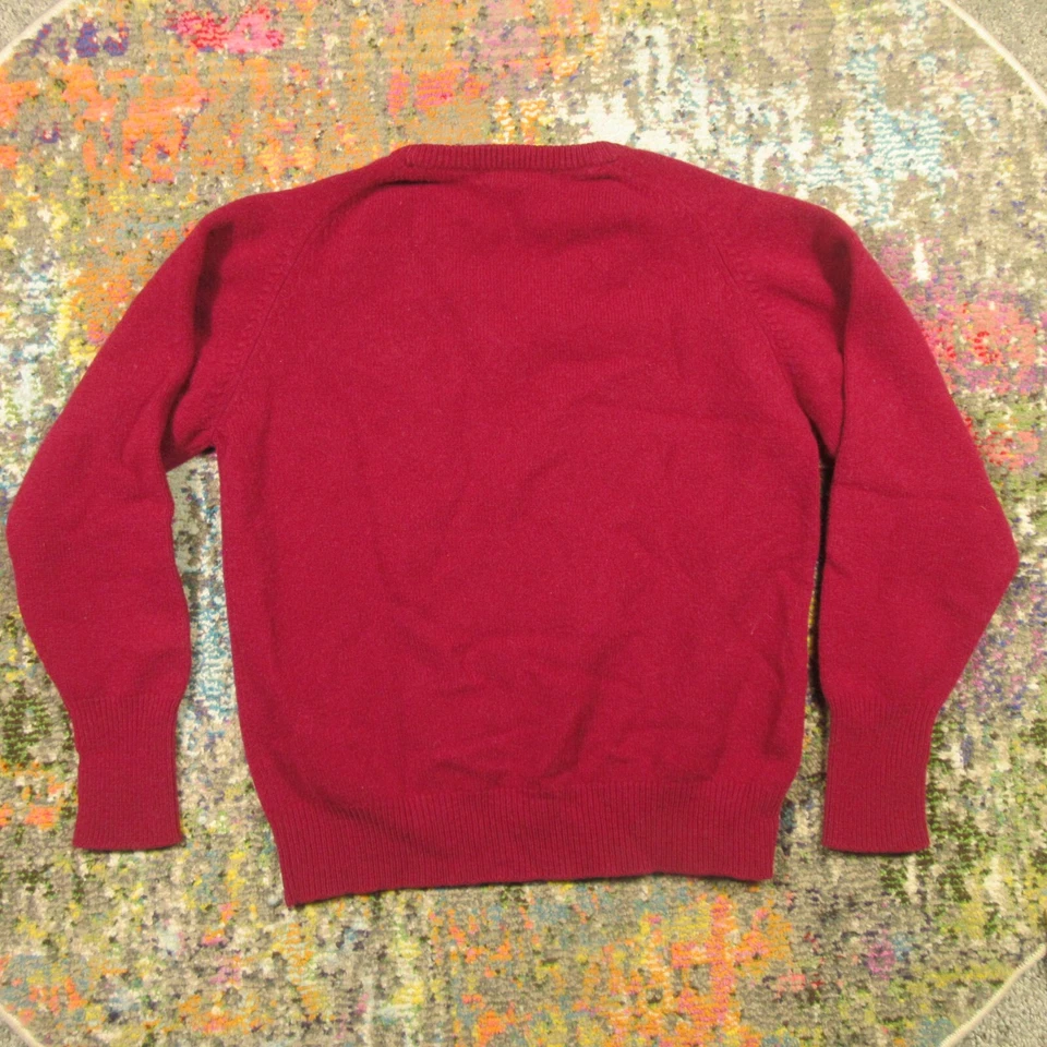 Kirkland подпись ягненка шерсти свитер мужской средний темно-бордовый V шеи пуловер б/у в отличном состоянии - Изображение 2 из 4