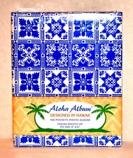 Booklines Hawaii - 160 Pocket Photo Album   Aloha Album   Blue Quilt - New/Seale