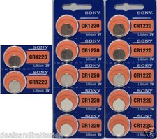 12 Sony CR1220 1220 3V Button Cell Watch Lithium Batteries