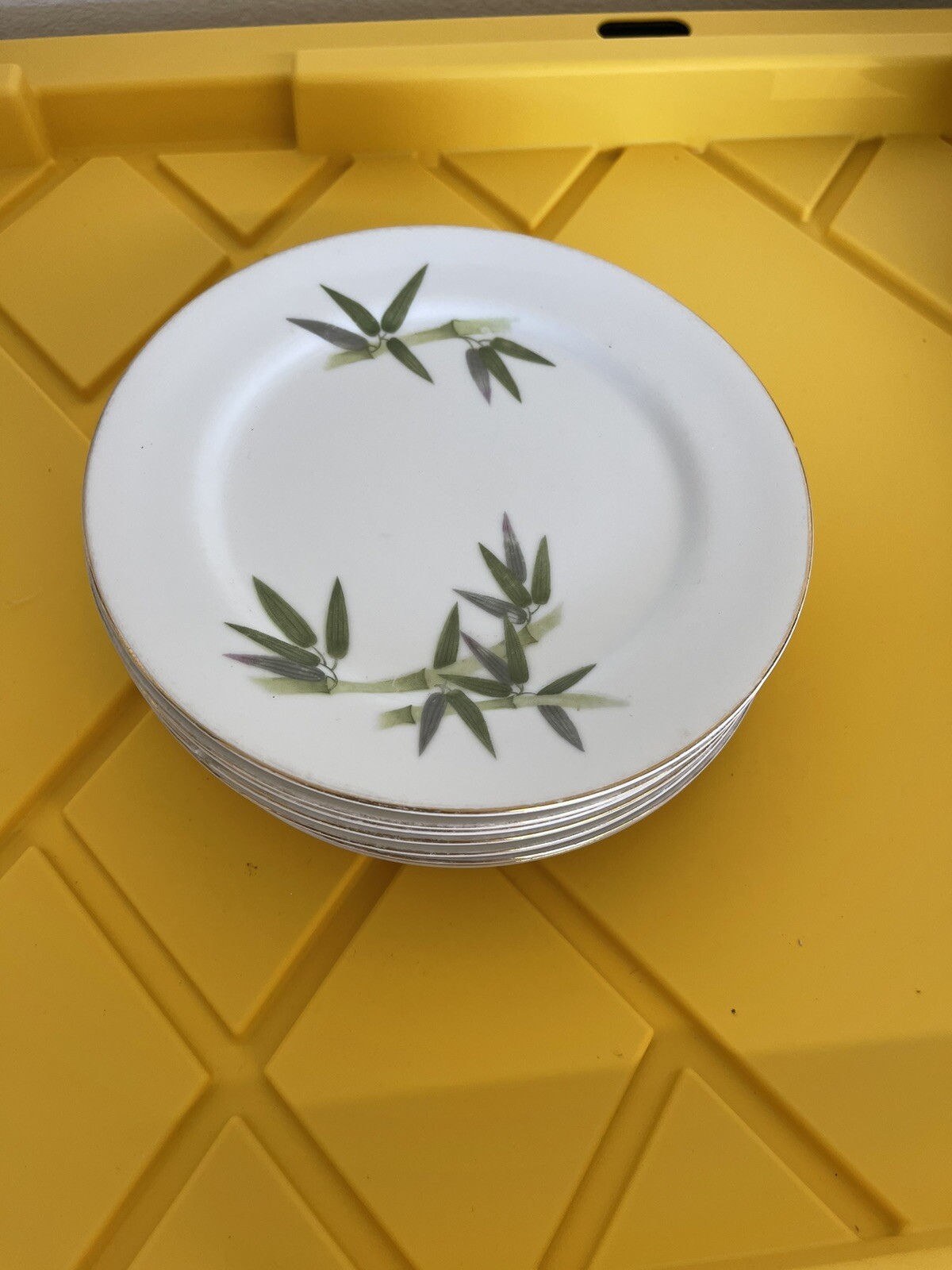 Antique Narumi China Bamboo Set of 6 Salad Plates 1940’s From Japan