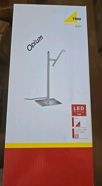 Trio Opium Led Tischleuchte Nickel Matt 4,5W Schwenkbar 3000K 430Lm Mit Schalter-image