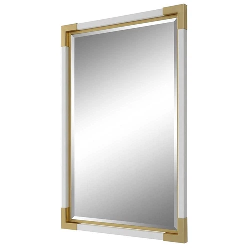 Uttermost Malik Transitional MDF and Metal Mirror in White Finish - Picture 3 of 6