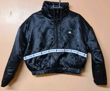 Kappa Jacket Black Balti Cropped Padded 1/2 Zip Size Small