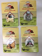 Vintage 1986 Set of 4 Pound Puppies Collector's Pin - Hong Kong