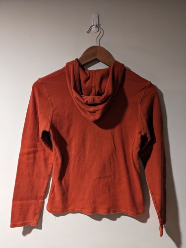 Vintage Y2K Harley Davidson Motorcycle Woman's Medium Henley Thermal Hoodie - Picture 4 of 4