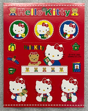 Vintage Sanrio Stickers Sheet Hello Kitty Cat Holiday Japan Rare 1976 1992