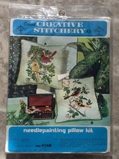 NOS Vogart Crewel Creative Stitchery Needlepainting Pillow Kit - Orioles